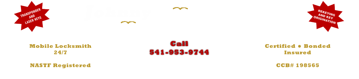 Mobile Locksmith Service for the greater Eugene/Springfield Oregon, (OR) Area